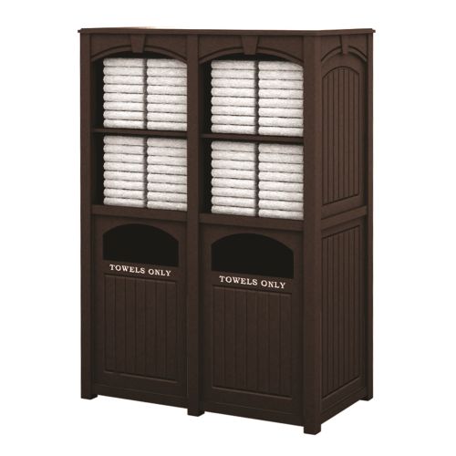 Nex-Terra® Keystone Doble Toallero Valet, Techo Plano, Paneles Marrones con Detalles Marrones